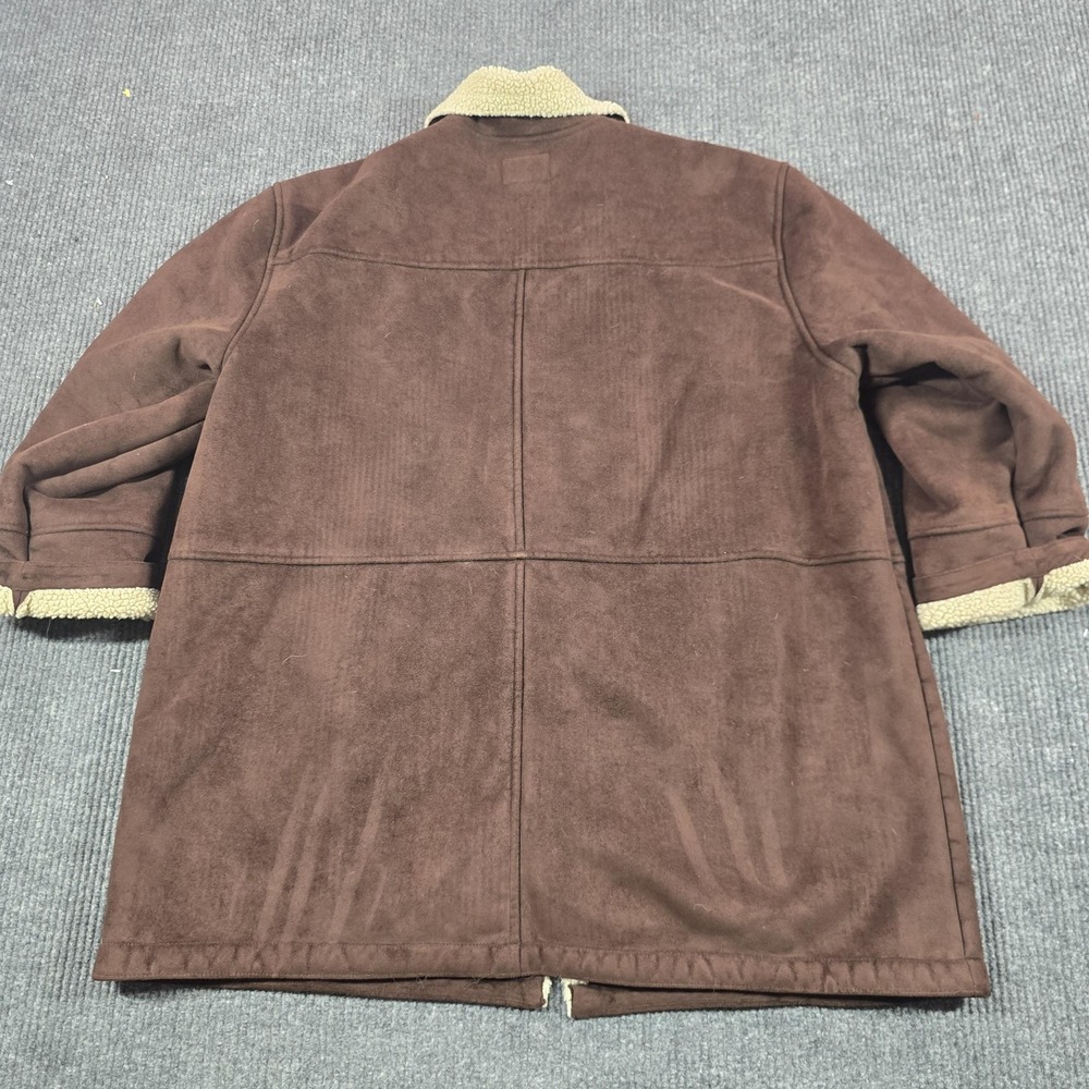 Lauren Ralph Lauren Coat Womens 3X Brown Faux Suede Sherpa Lined Button Front - Picture 3 of 15